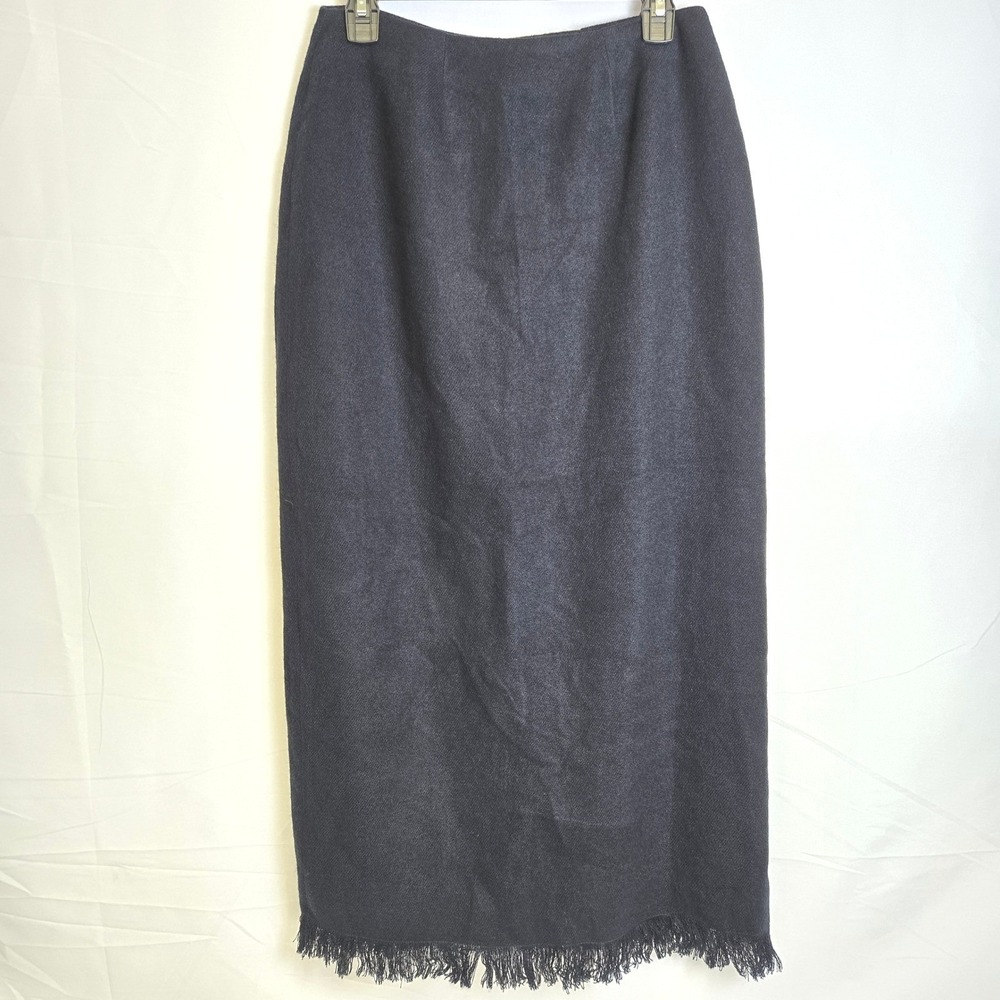 Coffee Bean J. London Wool Blend‎ Skirt Fringe Hem Size 8 Style 341 Retro New